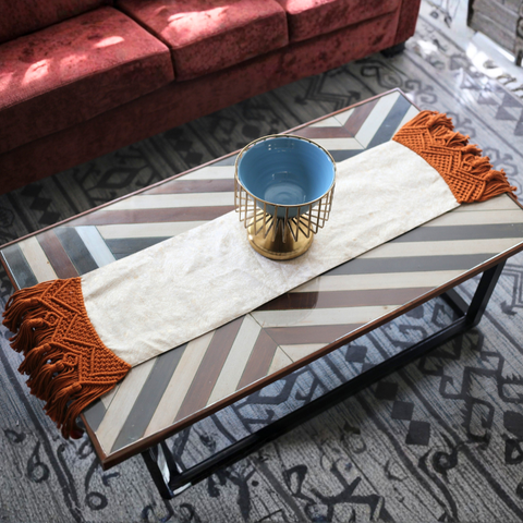 Macrame Table Runner (Royal Hues)