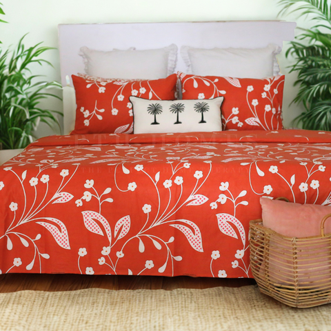 Tangerine Floral - Bedset
