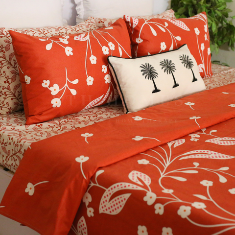 Tangerine Floral - Bedset