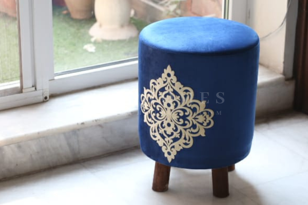 Ottoman Stool Velvet – PTH Homes1