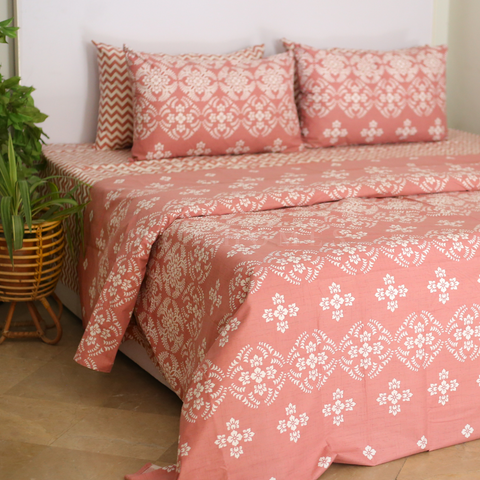 Peach Chevron - Bedset