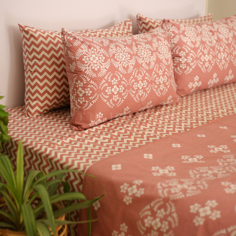 Peach Chevron - Bedset