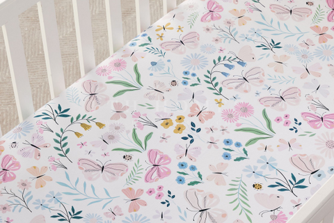 Pink Butterflies - Cotton Percale