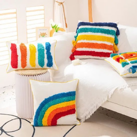 Rainbow - Tufted Cushion Covers