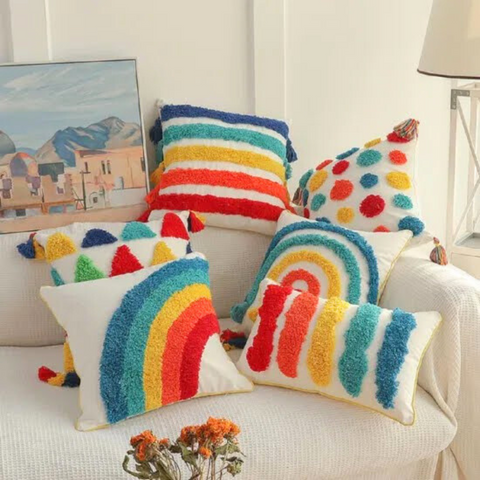 Rainbow - Tufted Cushion Covers