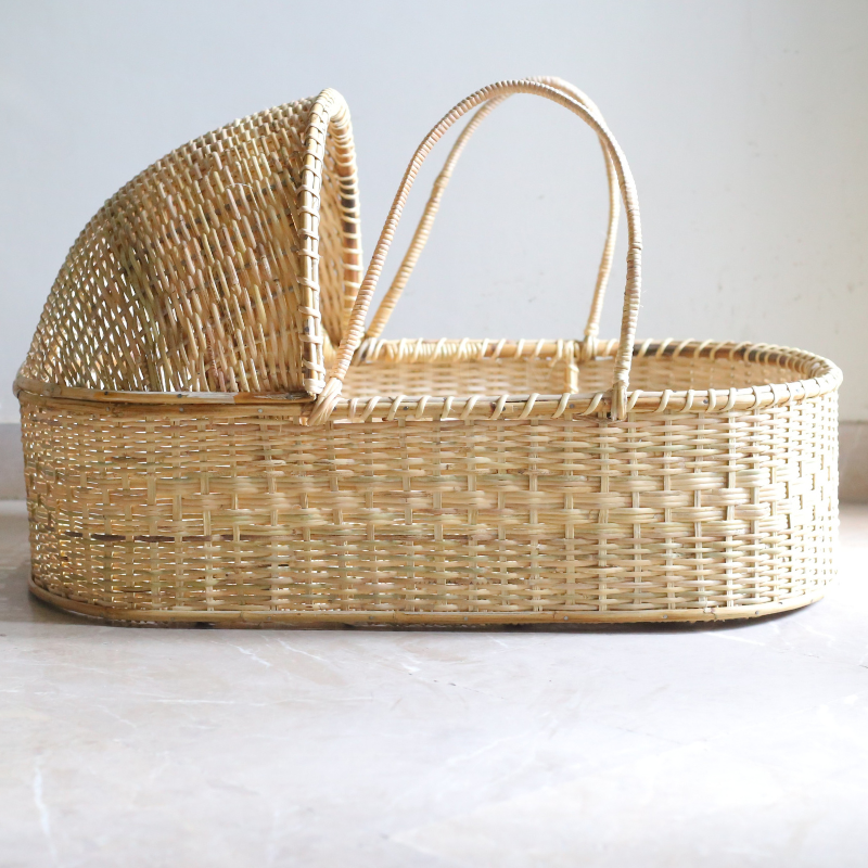 Rattan - Baby Basket with Stand