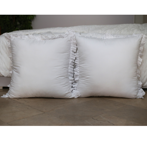 Ruffled White - Euro Shams/Floor Cushions