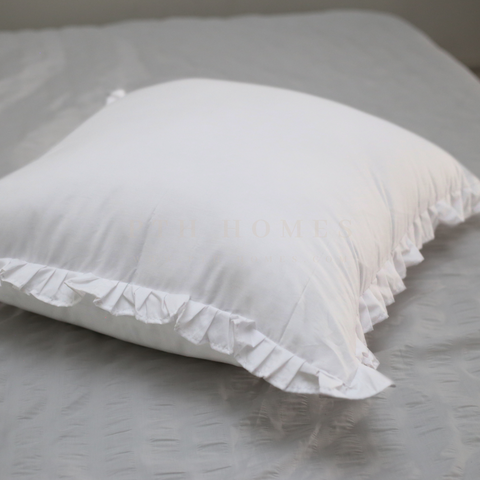 Ruffled White - Euro Shams/Floor Cushions