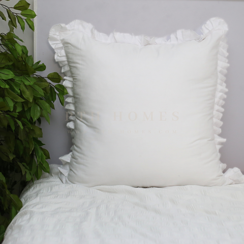 Ruffled White - Euro Shams/Floor Cushions