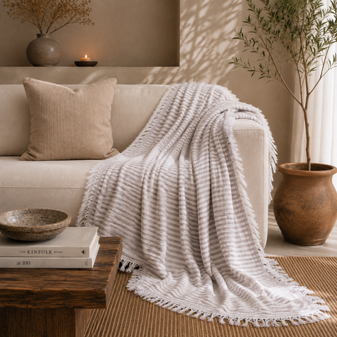 Gauze Muslin - Cotton Throw (Striped)