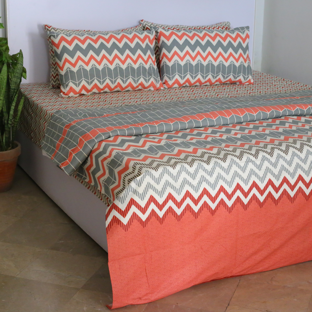 Tangerine Chevron - Bedset