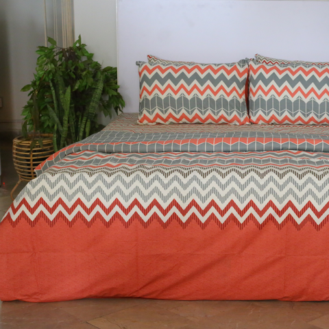 Tangerine Chevron - Bedset