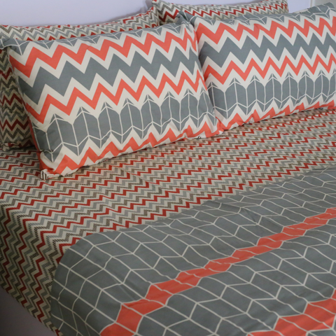 Tangerine Chevron - Bedset