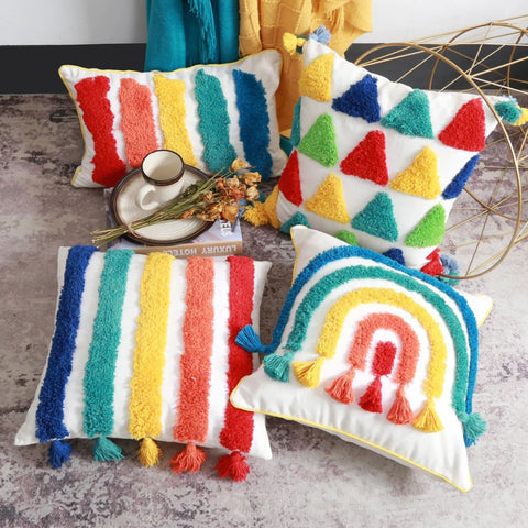 Rainbow - Tufted Cushion Covers