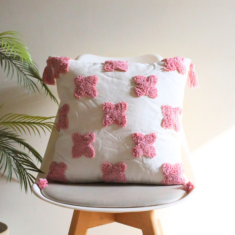 Pink - Tufted Cushion Covers