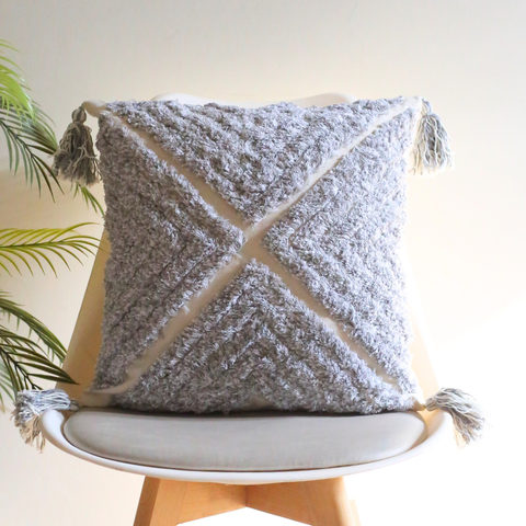 Grey - Tufted Cushion Covers