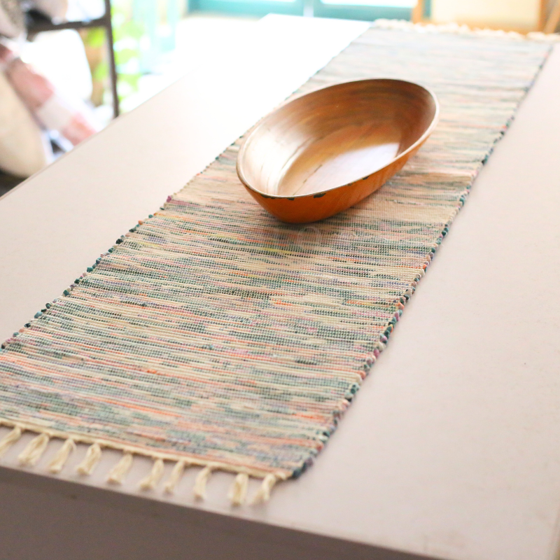 PASTEL LOOM – Handwoven Upcycled | Cushion Cover, Runner, Mat