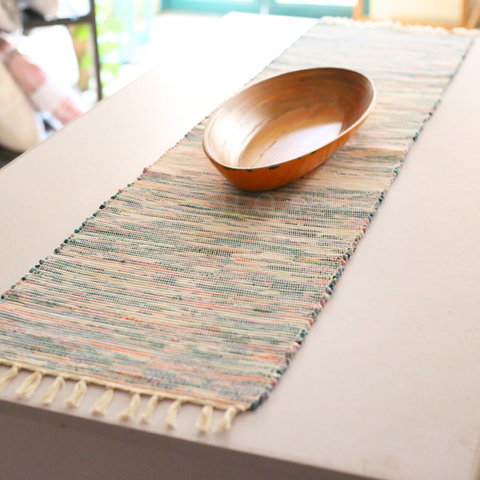 PASTEL LOOM – Handwoven Upcycled | Cushion Cover, Runner, Mat