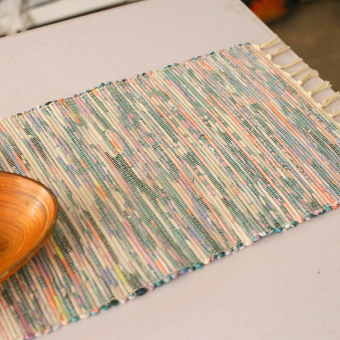 PASTEL LOOM – Handwoven Upcycled | Cushion Cover, Runner, Mat