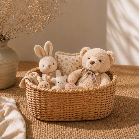 Handwoven Rattan Cane Storage Basket/Organizer
