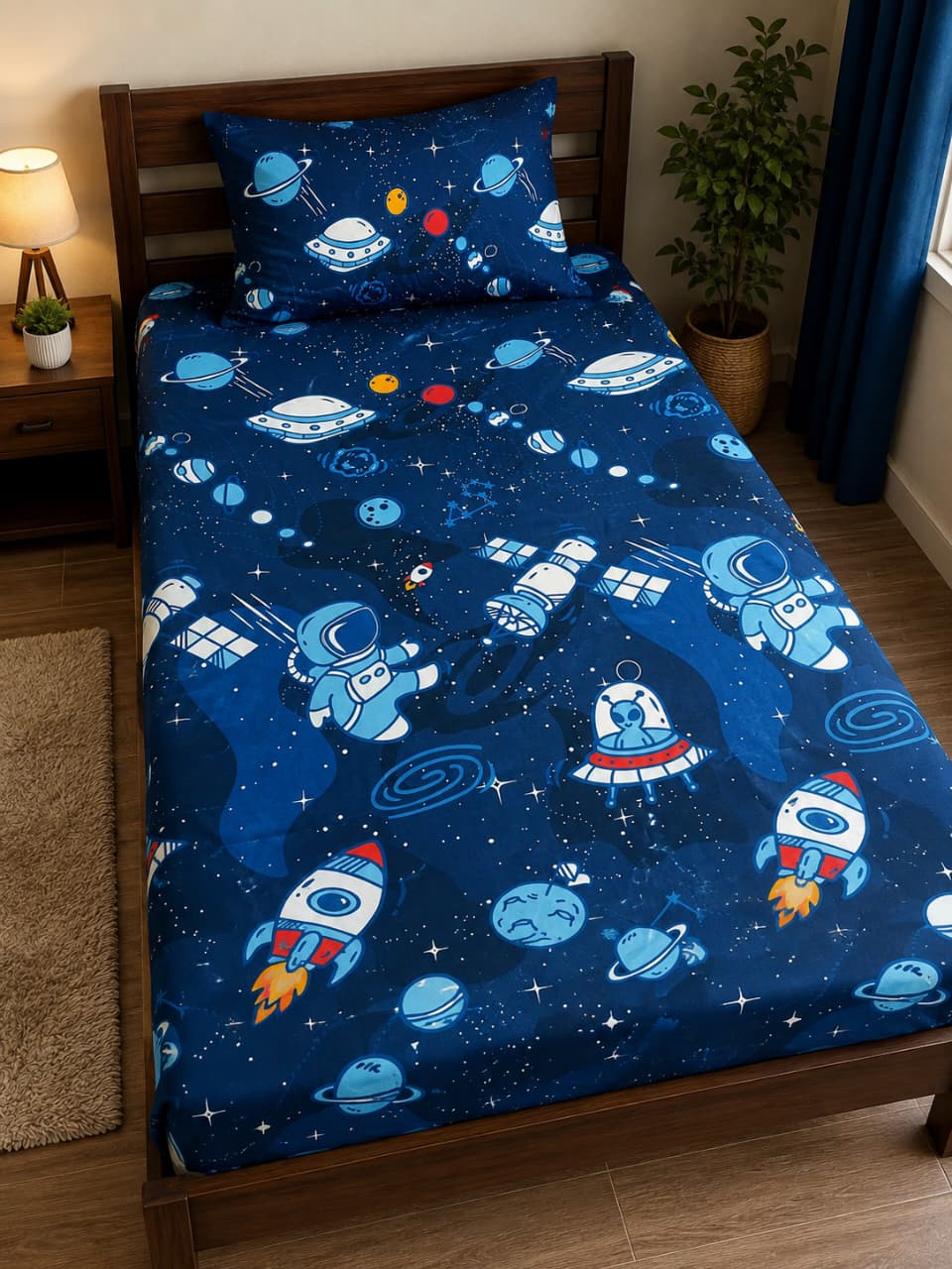 UFOs Spaceships Saucers - Kids Beddng