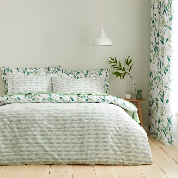Sea Green Leaves - Cotton Bed Set