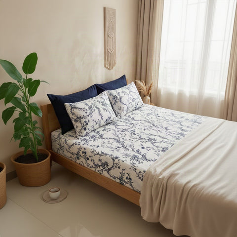 Purple Stalks - Cotton Bed Set