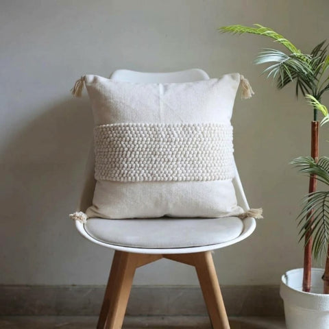 Ivory Pebble - Handwoven Cushion Cover