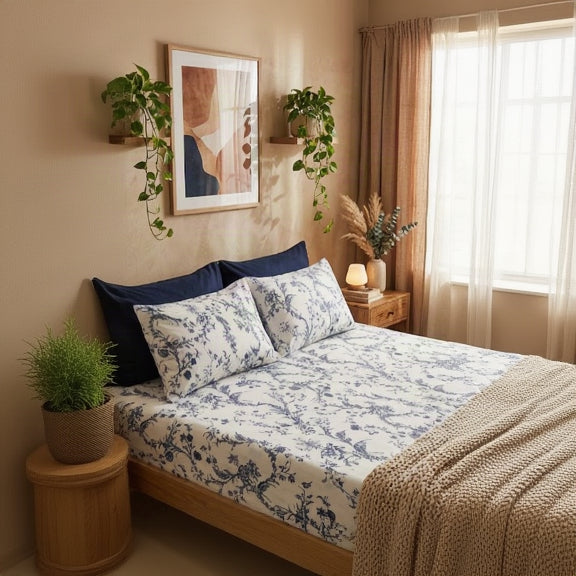 Purple Stalks - Cotton Bed Set