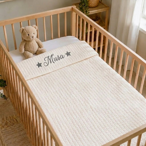 Personalised Crib Blanket - Cream Beige