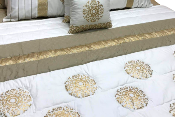 White & Gold - Block Printed