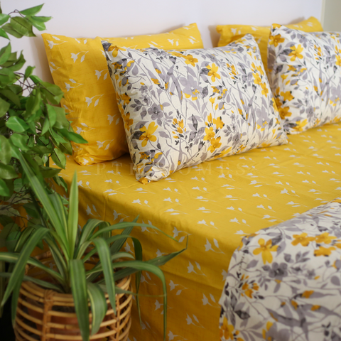 Yellow Florals - Bedset