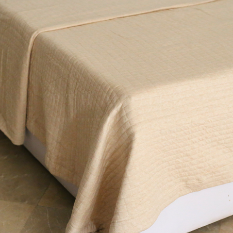 Beige Quilted - Coverlet Blanket
