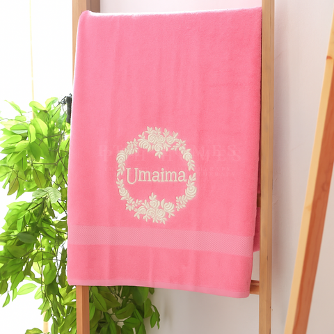 Customized Name Embroidered - Towel (Colored)