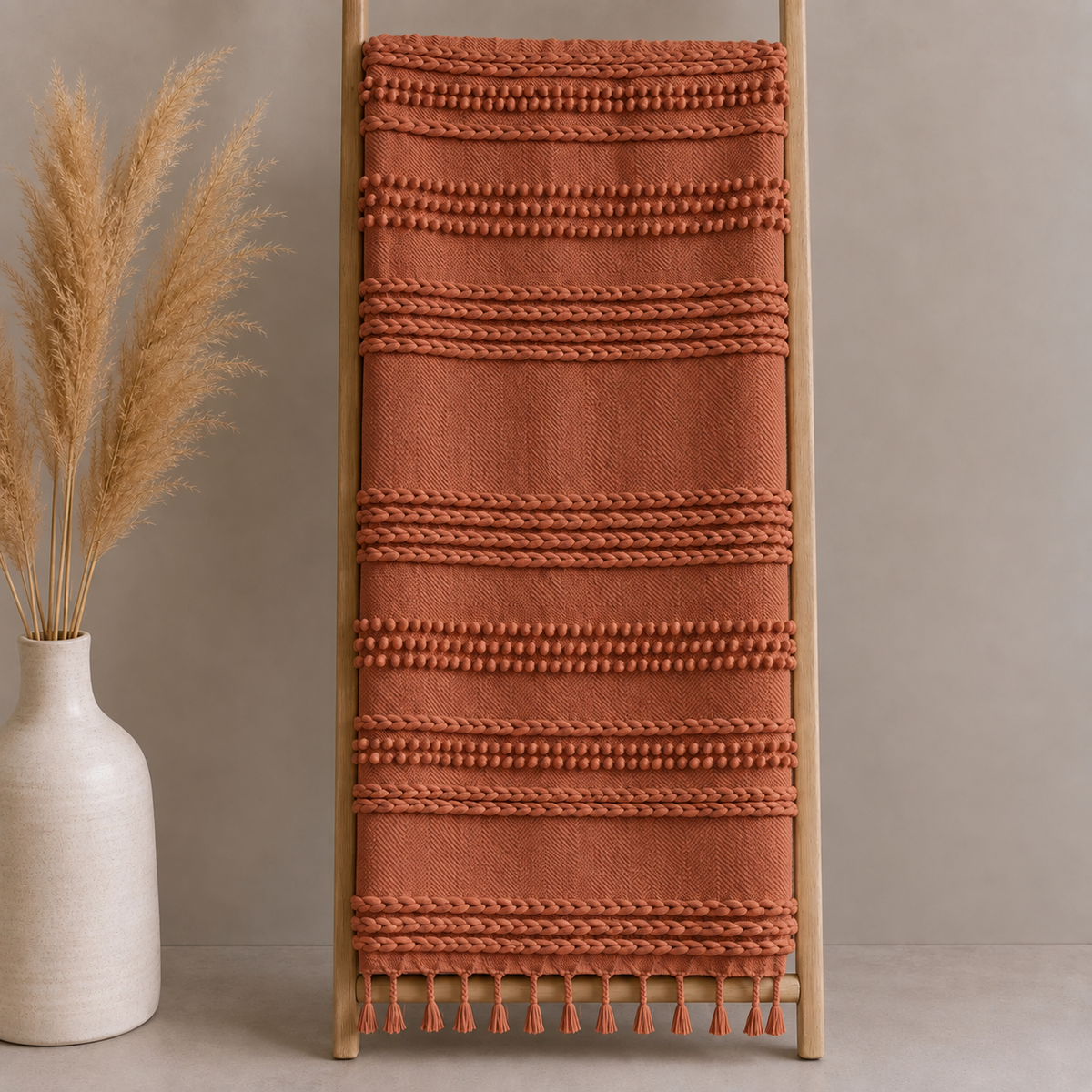 Rust Braided - Handmade Throw