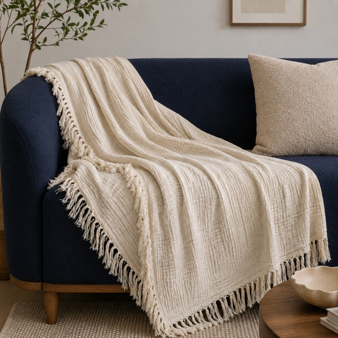 Gauze Muslin - Cotton Throw (Lime)