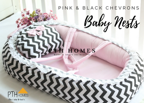 Baby Nest - Pink & Black