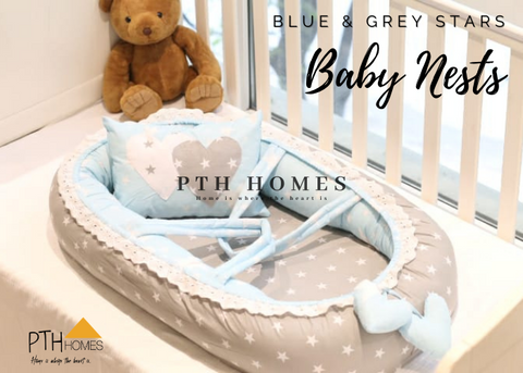 Baby Nest - Grey & Baby Blue