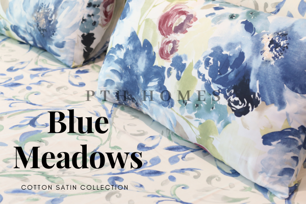 Blue Meadows - Cotton Satin - Duvet Cover Set