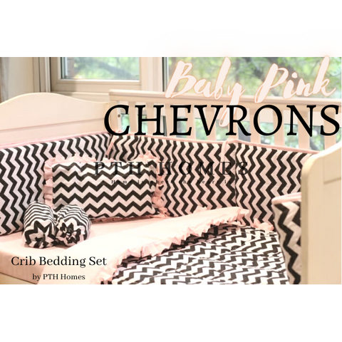 Baby Pink Chevrons - Crib Bedding Set
