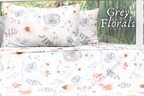 Grey Florals - Cotton Satin