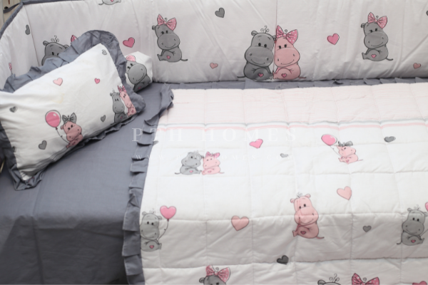 Happy Hippo - Crib Bedding Set