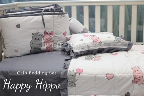 Happy Hippo - Crib Bedding Set