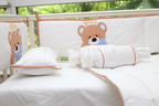 Hello Beary - Embroidered - Crib Bedding Set (White)