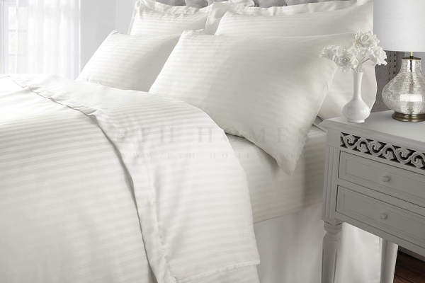 Cream White - Hotel Satin Stripe
