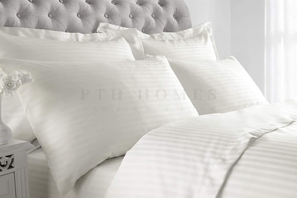 Cream White - Hotel Satin Stripe