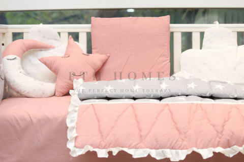 Into The Clouds - Flamingo Pink - Crib Bedding Set