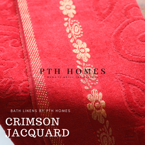 Crimson Jacquard Towel