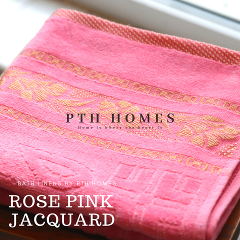 Rose Pink Jacquard Towel