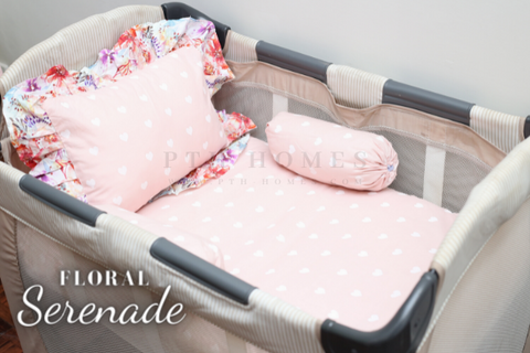 Floral Serenade - Portable Crib's Bedding Set